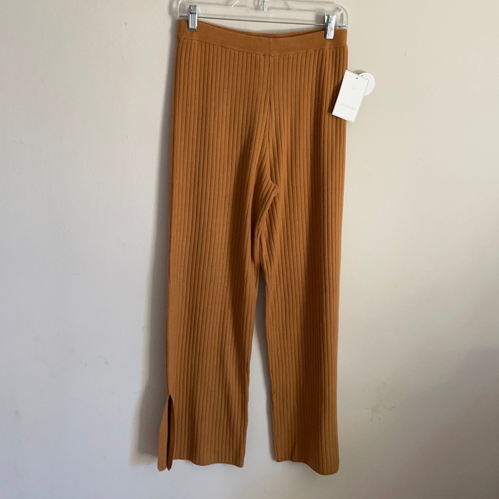 Caligraphie Mustard Yellow Orange Knitted Knit Lounge Pants NWT